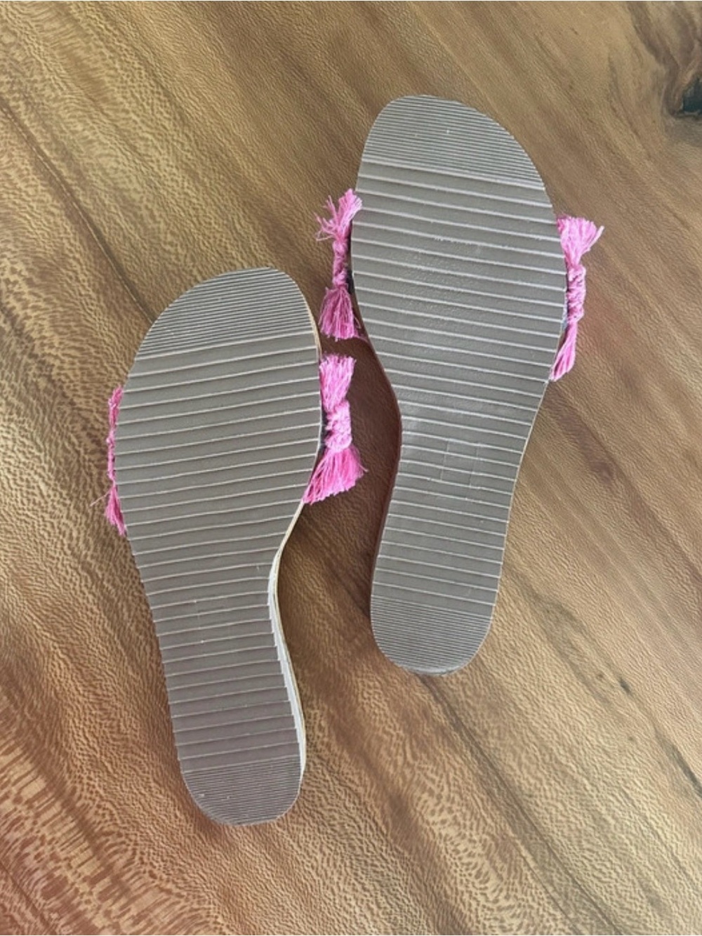 Pink Fringe Slide Sandals Boho Women | Size: 8 - Picture 3 of 11